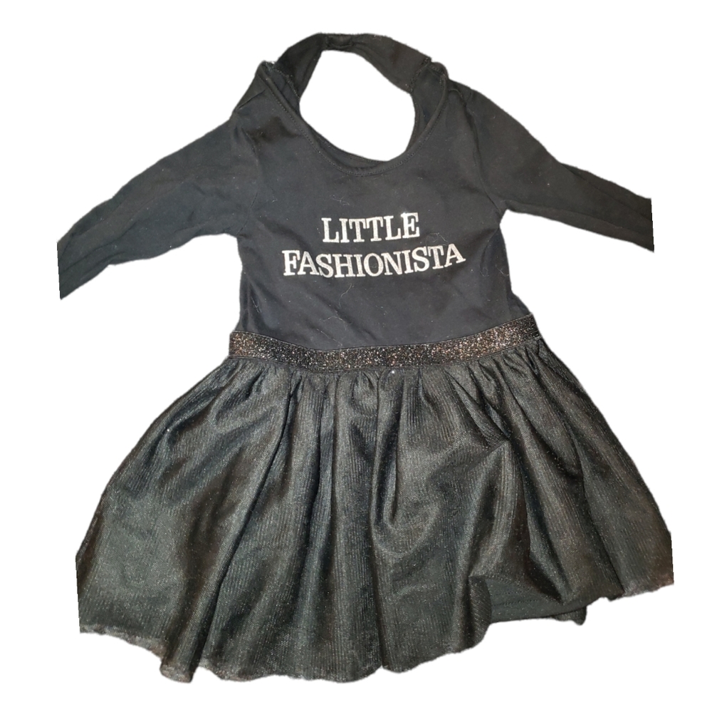 Children's Place size 12-18 month black Fashionista dress gently used